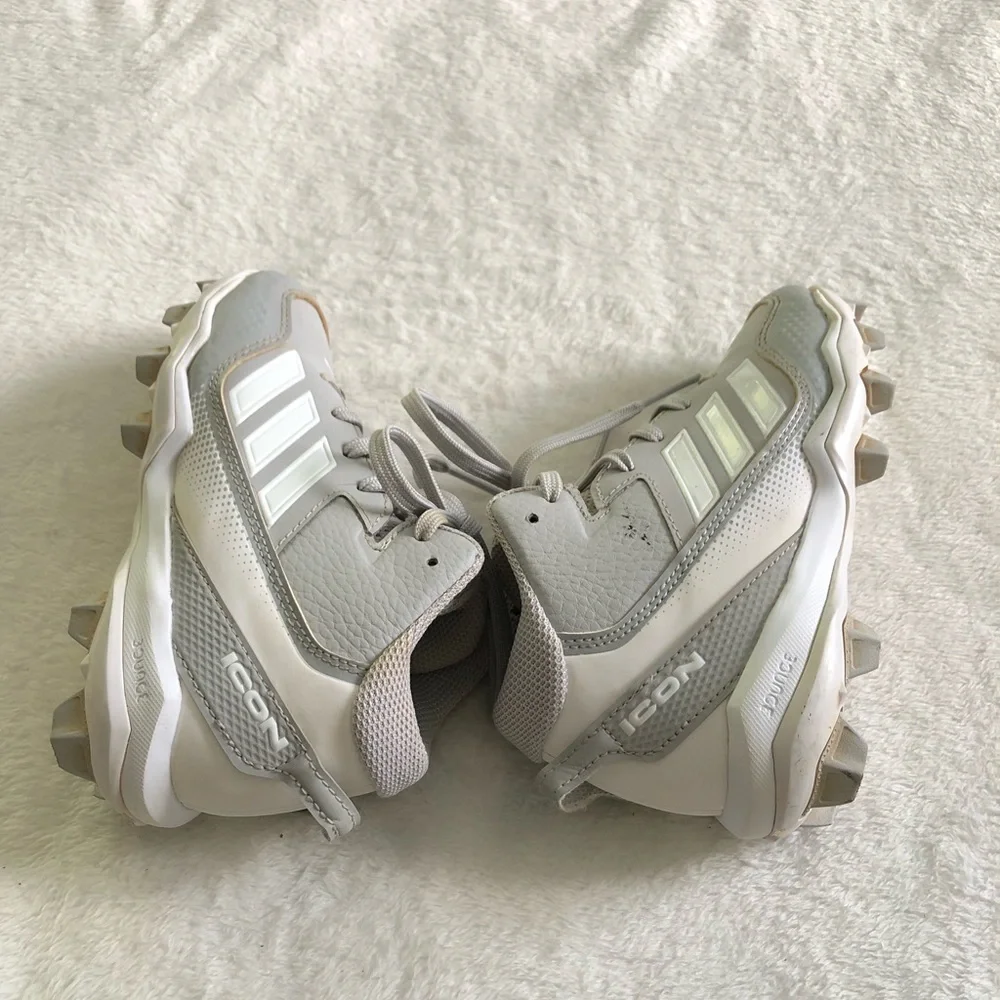 adidas Kids Gray and White Athletic Cleats